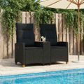 vidaXL Hojdačka s tabletou 2 -Seater 126 x 65 x 112 cm polyratan