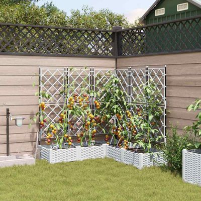 vidaXL Záhradný kvetináč 5 pcs Biely 120 x 120 x 126 cm Plast