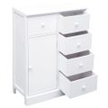 vidaXL Komoda s 10 zásuvkami biela 113x30x79 cm drevená