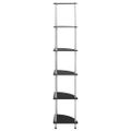 vidaXL Regál so 6 policami čierny 30x30x160 cm tvrdené sklo