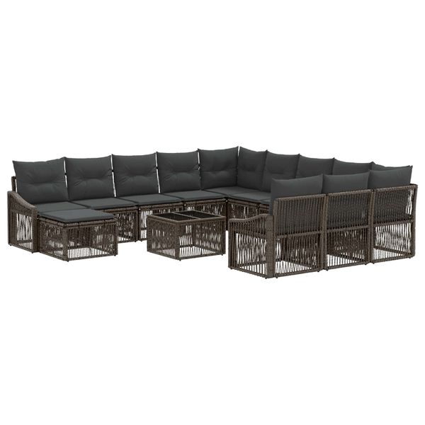 vidaXL Súprava záhradných pohoviek 13 pcs Sivá polyratan