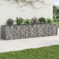 vidaXL Gabiónová vyvýšená posteľ 2 ks 260 x 60 x 55 cm Strieborná