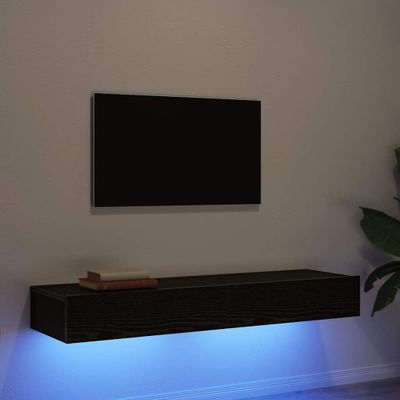 vidaXL TV skrinky s LED svetlami 2 ks, čierny dub 60x35x15,5 cm