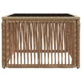 vidaXL Záhradný stôl Beige a čierna 55 x 55 x 37 cm PE ratan a sklo