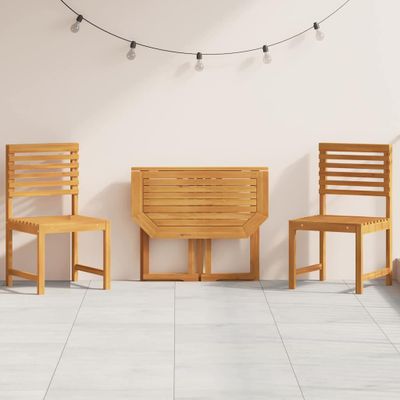 vidaXL Záhradný bistro set 3 pcs Hnedá Pevné akáciové drevo