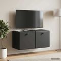 vidaXL Nástenná TV skrinka 59,5 x 31 x 30 cm Čierna Kompozitné drevo