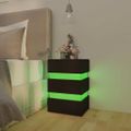 vidaXL Nočný stolík s LED, čierny 45x35x67 cm, kompozitné drevo