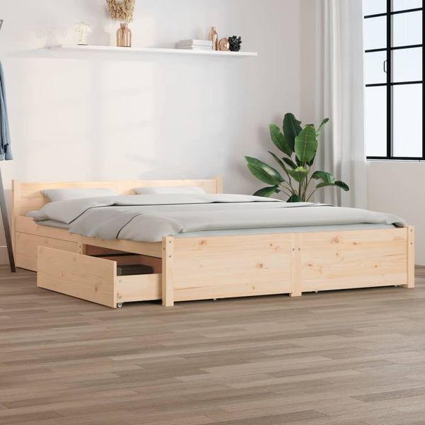 vidaXL Posteľný rám so zásuvkami 150x200 cm King