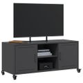 vidaXL TV skrinka čierna 100,5x39x43,5 cm oceľ