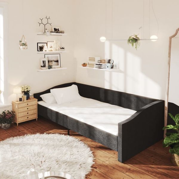 vidaXL Pohovka s USB čierna látková 90x200 cm