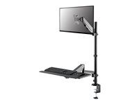 Montážna sada (plne pohyblivé rameno) - pracovná stanica na sedenie a státie - pre LCD displej / PC vybavenie - oceľ - čierna - veľkosť obrazovky: 17"-32" - upevnenie svorkou, priechodka, upevniteľné na stôl