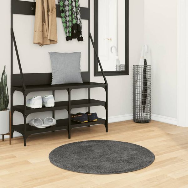 vidaXL Koberec OVIEDO, krátky vlas, antracitový Ø 80 cm