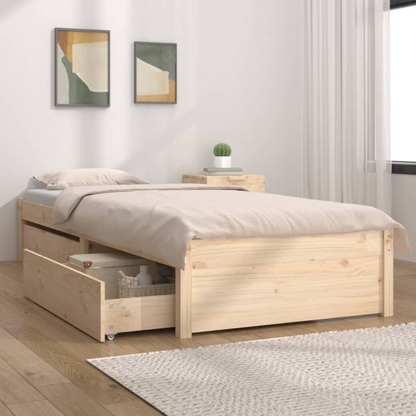 vidaXL Posteľný rám so zásuvkami 75x190 cm malé jednolôžko