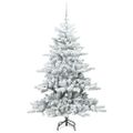 vidaXL Umelý Sklápací Vianočný Stromček Biela 150 cm PVC a oceľ
