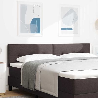 vidaXL LED hlavová doska s LED pásikmi Tmavohnedá 180 cm látka