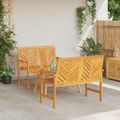 vidaXL Záhradný lounge set 3 ks Hnedá Pevné akáciové drevo