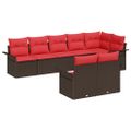 vidaXL Súprava záhradných pohoviek 8 ks Hnedá polyratan