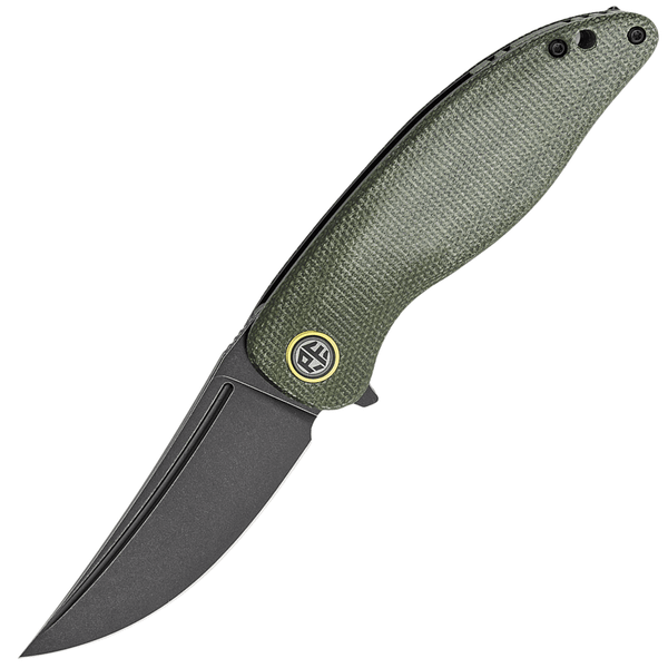 Petrified Fish PFP06GRMDW Simum vreckový nôž 8,9 cm, Black Stonewash, zelená, Micarta