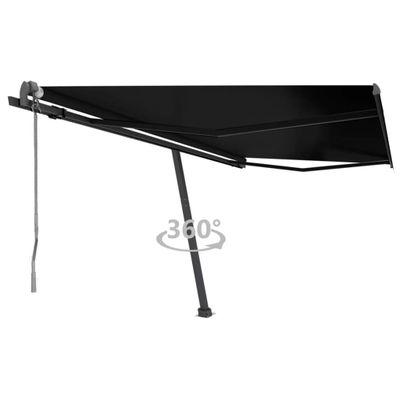 vidaXL Samostatne stojaca automatická markíza 400x300 cm antracitová
