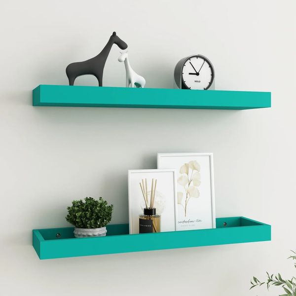 vidaXL Terasové nástenné police 2 ks modré 60x15x4 cm MDF