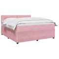 vidaXL Posteľ boxspring s matracom Ružová 160 x 200 cm Zamat