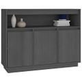 vidaXL Komoda sivá 104,5x34x80 cm borovicový masív