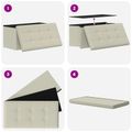 vidaXL Skladacia úložná lavička Biela 180 kg 80 L 77 x 38 x 38 cm Ľan