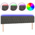 vidaXL Čelo postele s LED tmavosivé 180x7x78/88 cm zamat