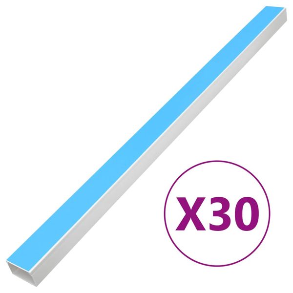 vidaXL Káblový rozvod samolepiaci 100x40 mm 30 m PVC