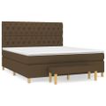 vidaXL Boxspring posteľ s matracom tmavohnedá 160x200 cm látka