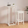 vidaXL Barový stolík biely 60x60x110 cm masívne borovicové drevo