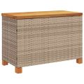 vidaXL Záhradný úložný box béžový 80x40x48 cm polyratan akáciové drevo