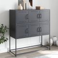 vidaXL Komoda antracitová 100,5x39x107 cm oceľ