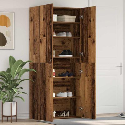 vidaXL Skriňa na topánky Hnedá 80 x 35.5 x 180 cm Kompozitné drevo