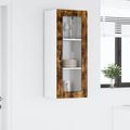 vidaXL Nástenný sklenený kabinet LUCCA Dymový dub 40 x 31 x 100 cm