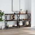 vidaXL Konzolový stolík dymový dub 200x28x80,5 cm kompozitné drevo