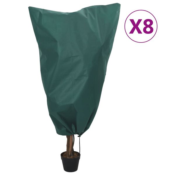 vidaXL Flísové kryty na rastliny so šnúrkou 8 ks 70 g/m² 0,8x1,2 m