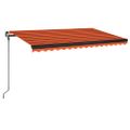 vidaXL Manuálna zaťahovacia markíza s LED diódami 400x300 cm oranžová a hnedá