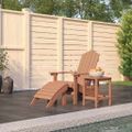 vidaXL Záhradná stolička Adirondack s podnožkou a stolíkom HDPE hnedá