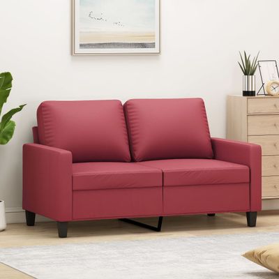 vidaXL 2-miestna pohovka vínovočervená 120 cm umelá koža