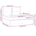 vidaXL Posteľ boxsping s matracom a LED modrá 160x200 cm látka