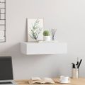 vidaXL Nástenná zásuvková polica biela 40x23,5x10 cm MDF