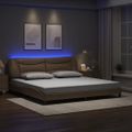 vidaXL Rám postele s LED bez matraca Hvar kapučínový 200x200 cm