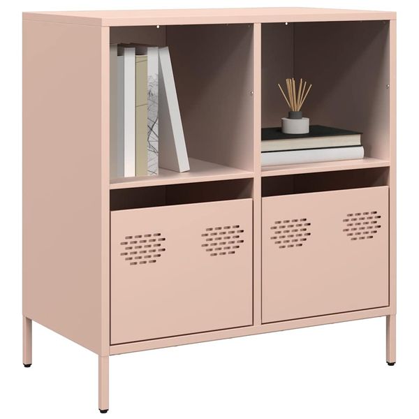 vidaXL Komoda ružová 68x39x73,5 cm oceľ valcovaná za studena