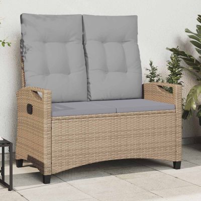 vidaXL Záhradná lavička Beige a svetlo šedá 105 x 60 x 112 cm