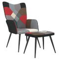 vidaXL Relaxačné kreslo s podnožkou patchwork látka
