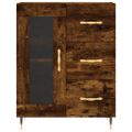 vidaXL Vysoká skrinka dymový dub 69,5x34x180 cm spracované drevo