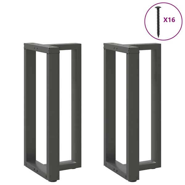vidaXL Nohy barového stola v tvare T, 2 ks, antracitové, 40x35x(90-91) cm, oceľ