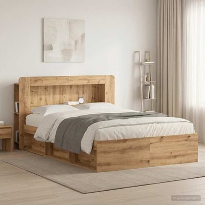 vidaXL Čelo postele skrinka Dub artisan 160 cm Konštruované drevo