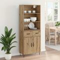 vidaXL Highboard 2 ks Remeselný dub 69,5 x 34 x 180 cm
